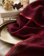 অনুরাগ (Onurag) — Maroon Atelier Handmade Cotton Designer Saree