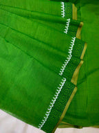 তৃণ (Trino) - Green Cotton Hand Block Print Saree
